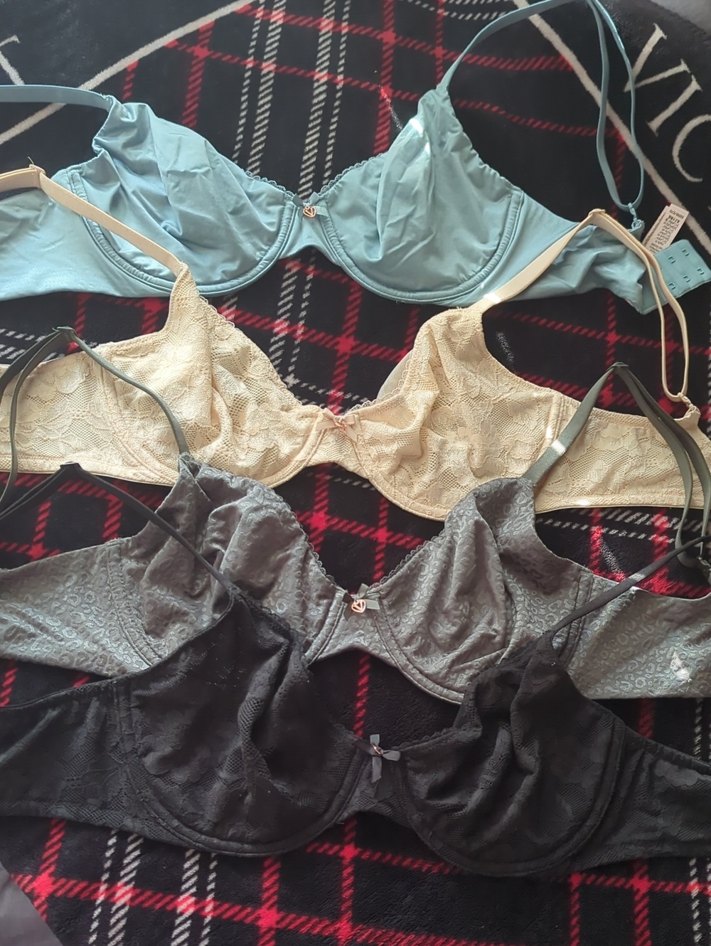 Victoria's Secret Unlined Demi Bra Set in Blue, Cream, Gray, Black- NWOT! 32DD